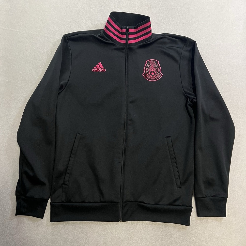 Adidas Mexico National Team Anthem Soccer Jacket Black Pink 2020-21 Men's Large